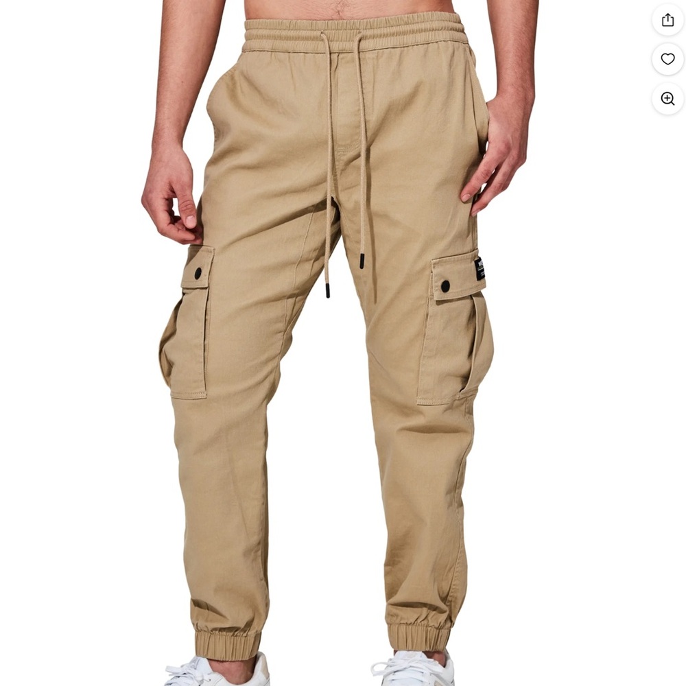 Wesc Unisex Slim Utility Jogger, Twill Tan color, Men’s-M Women’s-L